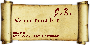 Jéger Kristóf névjegykártya
