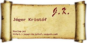 Jéger Kristóf névjegykártya